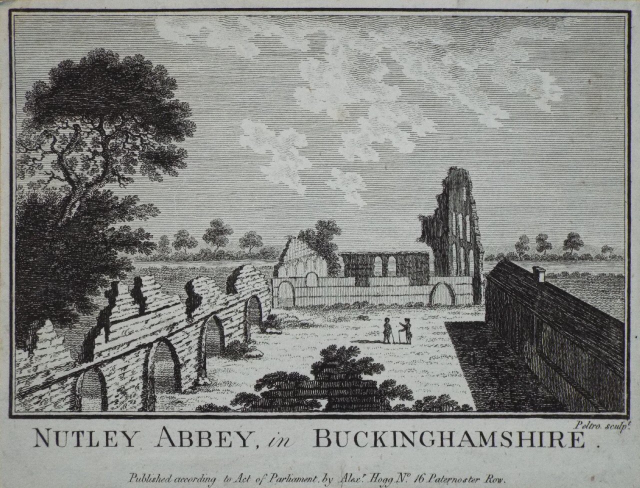 Print - Nutley Abbey, in Buckinghamshire. - 